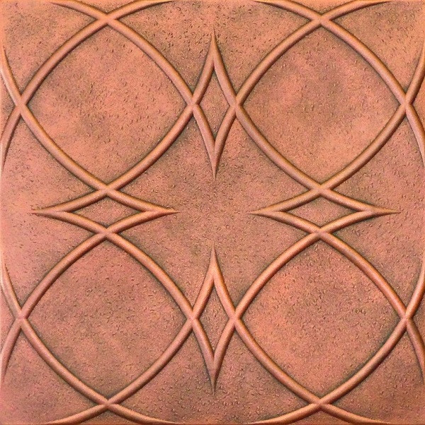 R23 Styrofoam Ceiling Tile 20x20 Antique Copper Hand Painted
