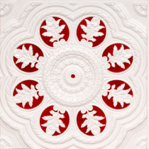 D240 PVC CEILING TILE 24X24 GLUE UP - WHITE PEARL & RED